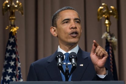 Obama, en un momento de su discurso