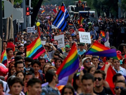 Una manifestación por los derechos LGTB. 