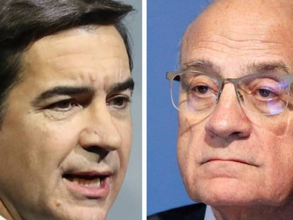 Carlos Torres, presidente de BBVA, y Josep Oliu, presidente de Sabadell.