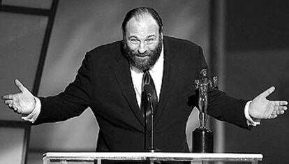 James Gandolfini recoge un premio de la Unión de Actores estadounidensea el pasado domingo en Los Ángeles.