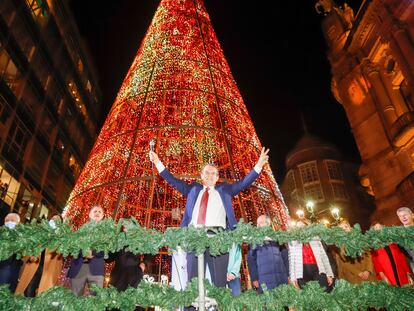 El alcalde de Vigo, Abel Caballero, durante el encendido de las luces navideña de Vigo, el pasado 20 de noviembre.