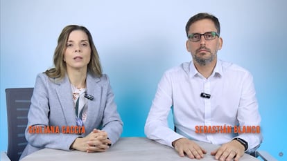 Los ciudadanos peruanos Giuliana Caccia y Sebastián Blanco, vinculados al Sodalicio, en una imagen del vídeo que han divulgado respondiendo a la advertencia de excomunión del Vaticano.