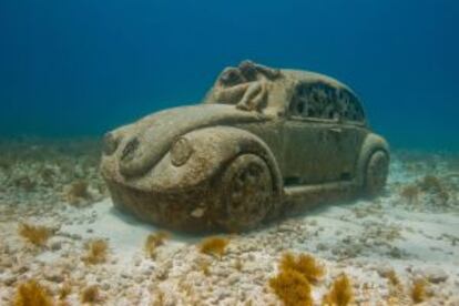 Escultura 'Anthropocene', de Jason de Caires Taylor, en el Museo Subacuático de Arte, en Cancún (México).