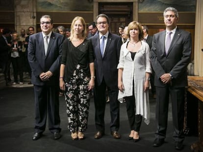 Els nous consellers amb el president Mas, en la presa de possessió.