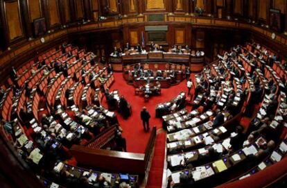 Vista del Senado italiano durante el debate de hoy.