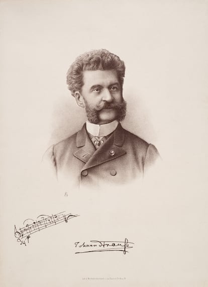 Retrato de Johann Strauss hijo en el Theatermuseum de Viena.