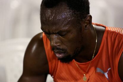 Usain Bolt en los trials de Jamaica. 