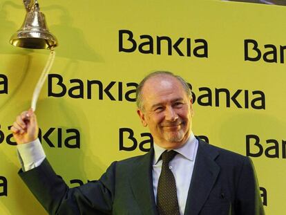 Rodrigo Rato, el día de la salida a Bolsa de Bankia, en 2011.