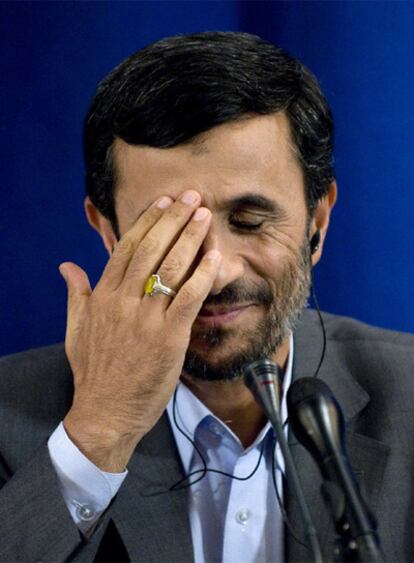 Mahmud Ahmadineyad, el viernes, en una conferencia de prensa.