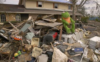 Escombros provocados por el huracán Katrina en Port Sulpher (Louisiana), en diciembre de 2005.