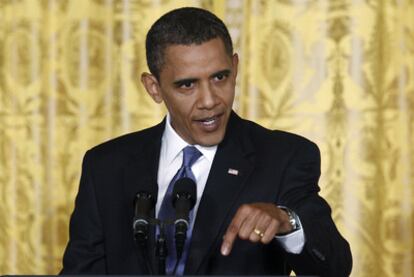 El presidente estadounidense, Barack Obama, ayer durante una conferencia de prensa en la Casa Blanca.