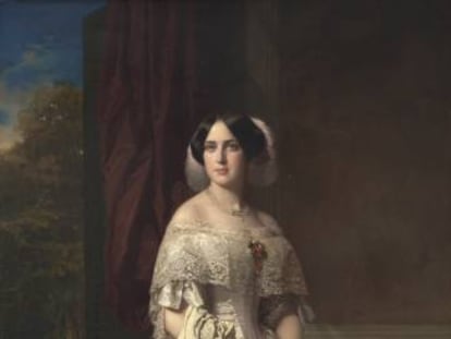 'Josefa del Águila Ceballos, luego marquesa de Espeja', óleo de Federico de Madrazo y Kuntz donado por Alicia Koplowitz.