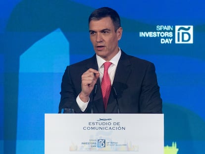 El presidente del Gobierno, Pedro Sánchez, durante la última jornada de Spain Investors Day, en el Hotel Mandarin Oriental Ritz.