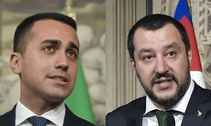 Luigi di Maio (izquierda) y Matteo Salvini, el 7 de mayo en Roma.