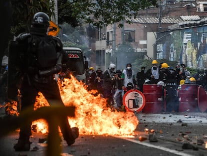 Protestas contra el Gobierno de  Iván Duque en Medellín, el pasado 2 de junio.
