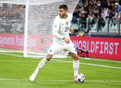 Lucas Hernández, el 7 de octubre en un partido con la selección francesa en Turín (Italia).