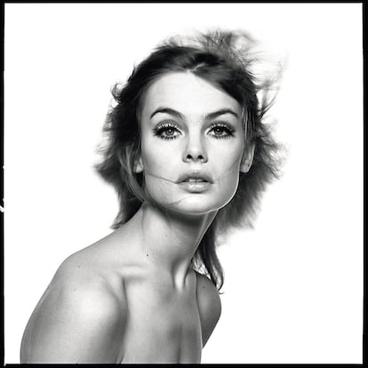 Una de lasfotografas expuestas en la galera Gagosian: la actriz y modelo Jean Shrimpton (1965)