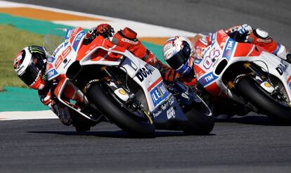 Lorenzo y Dovizioso, en el gran premio de la Comunitat Valenciana.