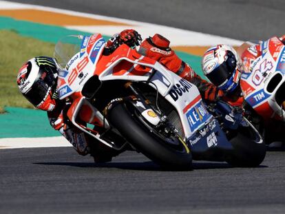 Lorenzo y Dovizioso, en el gran premio de la Comunitat Valenciana.