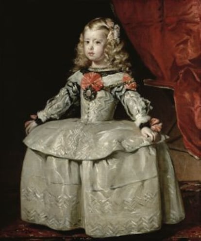 One of Vel&aacute;zquez&#039;s portraits of the Infanta Margarita, painted between 1654 and 1659.