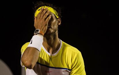 Nadal se lamenta durante el partido frente a Cuevas.