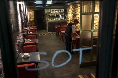 Sala de SOT, en los bajos del restaurante de Sergi Arola en Madrid.