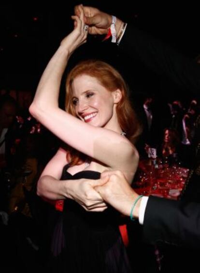 La actriz Jessica Chastain, durante la gala amfAR, el 22 de mayo de 2014.