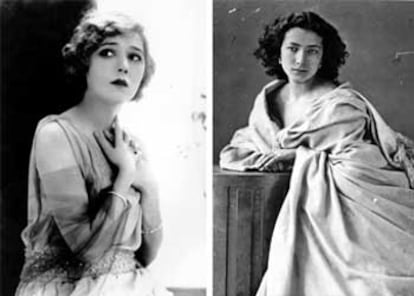 A la izquierda, la actriz Mary Pickford, en 1922. A la derecha, Sarah Bernhardt, en una foto realizada de 1860 a 1865.