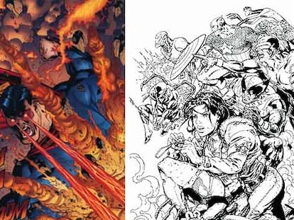 De izquierda a derecha, dibujos de Kano y Ramón Bachs