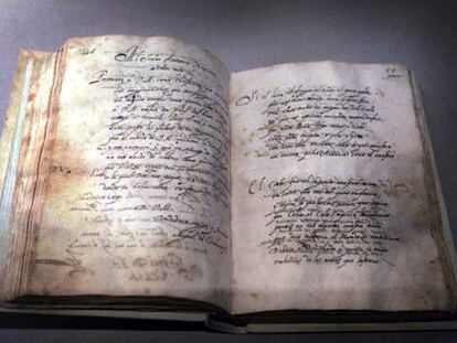 Manuscrito de Cervantes en el Museo Diocesano de Barcelona.