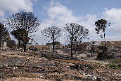 Un incendio calcinó unas 400 infraviviendas del asentamiento el pasado 19 de febrero, casi la mitad del poblado de Baldifresa, en Palos de la Frontera.