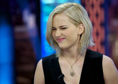 Jennifer Lawrence a su paso por 'El Hormiguero'.