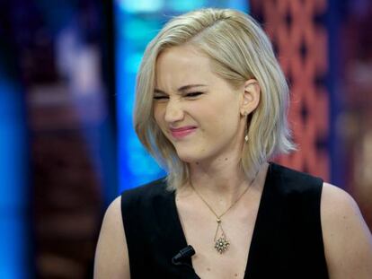 Jennifer Lawrence a su paso por 'El Hormiguero'.