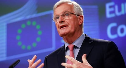 Michel Barnier, durante la conferencia de prensa de este viernes en Bruselas.