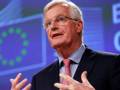 Michel Barnier, durante la conferencia de prensa de este viernes en Bruselas.