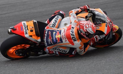 Marc Márquez rueda en el circuito de Brno.