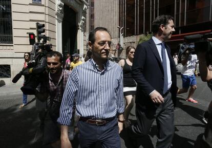 El consejero de Gowex, Francisco Manuel Martínez Marugán, tras declarar ante el juez Santiago Pedraz.