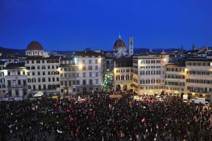 Manifestación contra el racismo en Florencia.