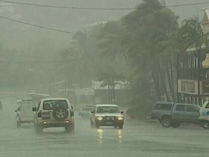 Una imagen de la televisión australiana de Cooktown, un pueblo del norte del país, afectado por las lluvias del maremoto.