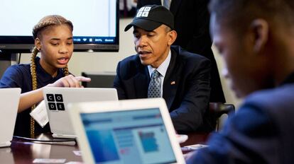 El expresidente Barack Obama figura entre los líderes mundiales que apoyan la labor de CODE.org.
