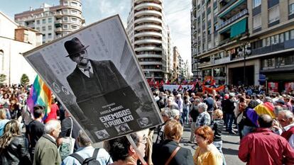 Manifestación en Valencia el domingo contra los recortes sociales.