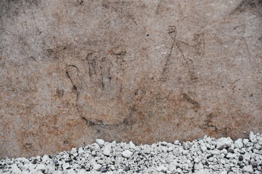 Dibujos hechos por niños encontrados en las paredes de Pompeya.