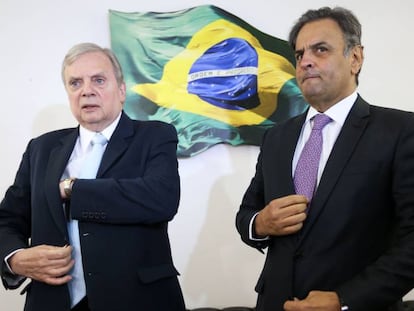 Os senadores Tasso e Aécio.