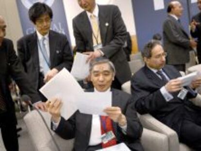 Gobernador del Banco de Jap&oacute;n, Haruhiko Kuroda, durante la &uacute;ltima reuni&oacute;n del G20
