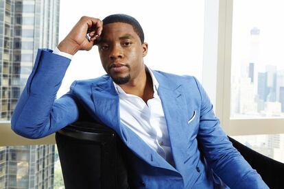 El actor estadounidense Chadwick Boseman en Nueva York.