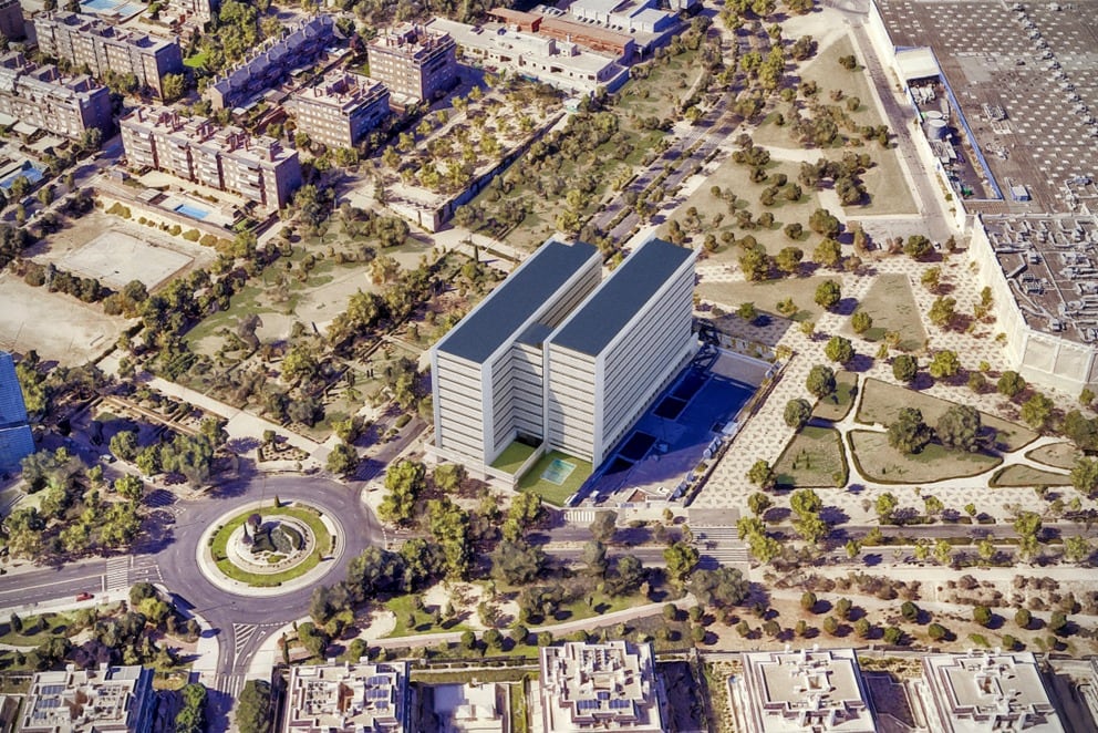 Primer proyecto de 'flex living' de JP Morgan y Grupo Lar, ubicado en Madrid, en una imagen cedida por las empresas.