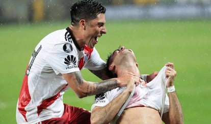 Los jugadores de River celebran el pase a la final.