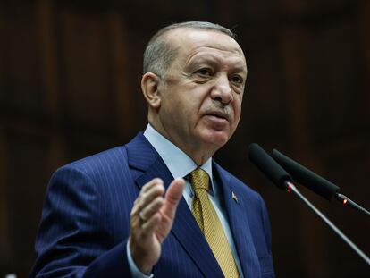 El presidente turco, Recep Tayyip Erdogan, durante un discurso ante su grupo parlamentario el pasado 23 de diciembre.