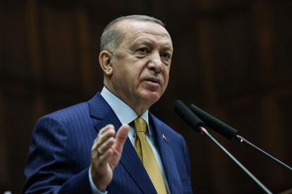 El presidente turco, Recep Tayyip Erdogan, durante un discurso ante su grupo parlamentario el pasado 23 de diciembre.