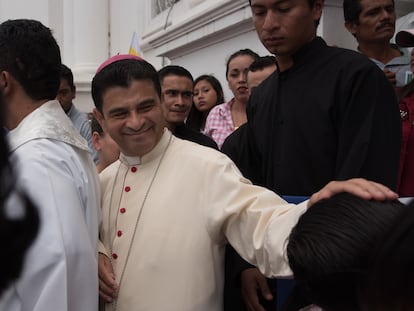 El obispo Rolando Álvarez en Matagalpa.